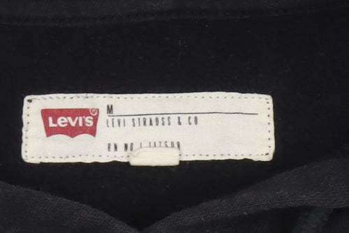 Levi's Men's Black M Pullover Hoodie Embroidered Logo Cotton Blend