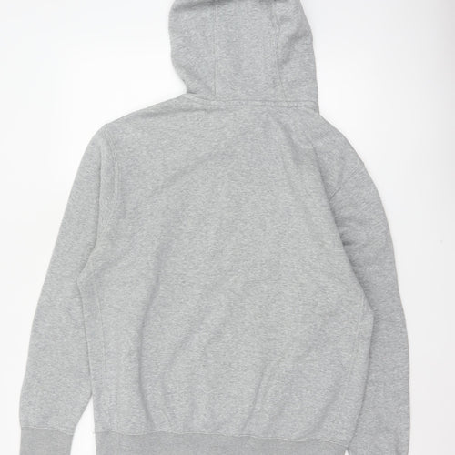 Nike Men’s Grey M Pullover Hoodie Logo Graphic Print Kangaroo Pocket