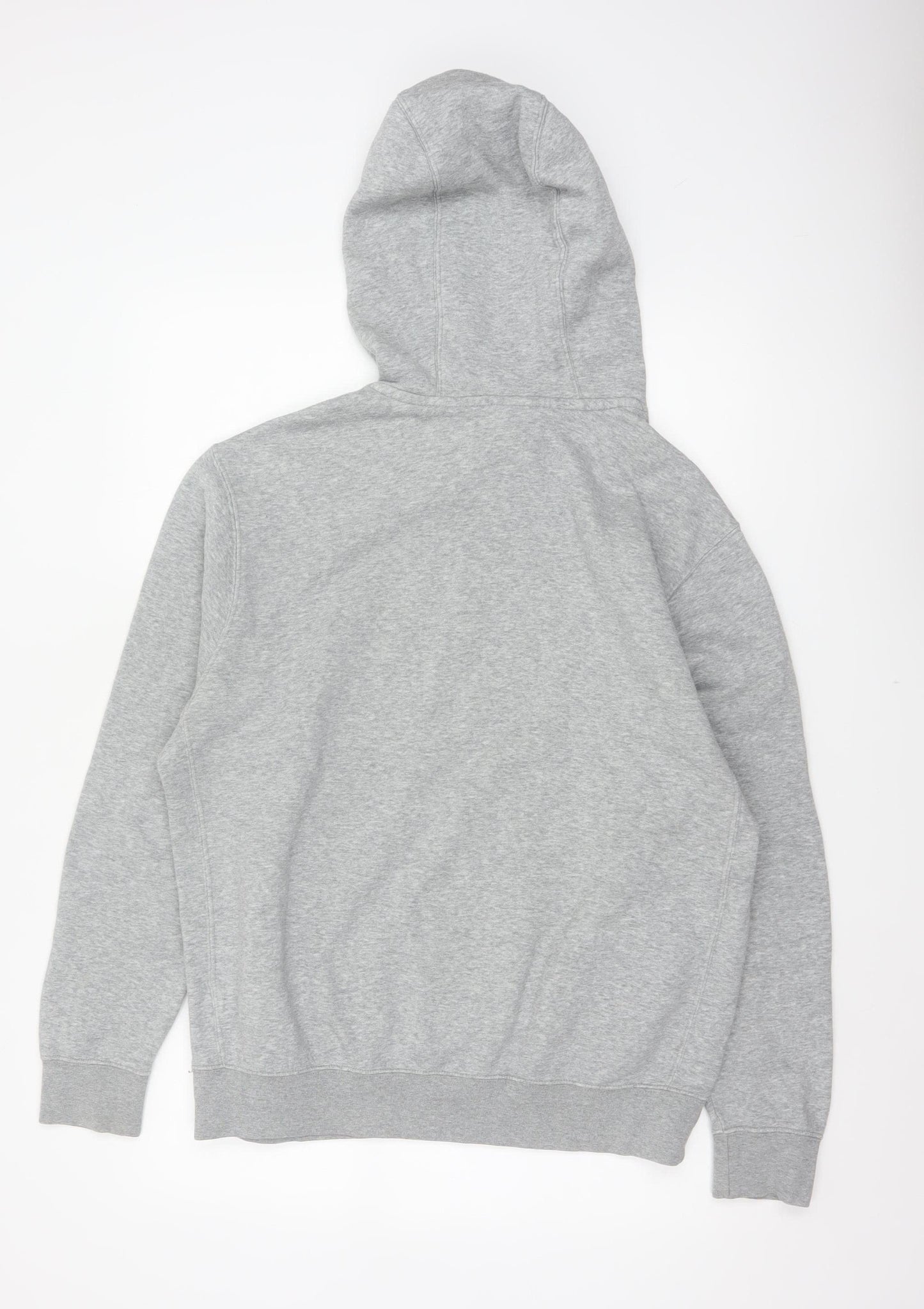 Nike Men’s Grey M Pullover Hoodie Logo Graphic Print Kangaroo Pocket
