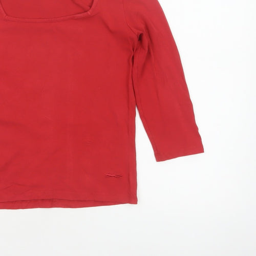 Paul Costelloe Dressage Women Red UK 10 Square Neck Jersey Top