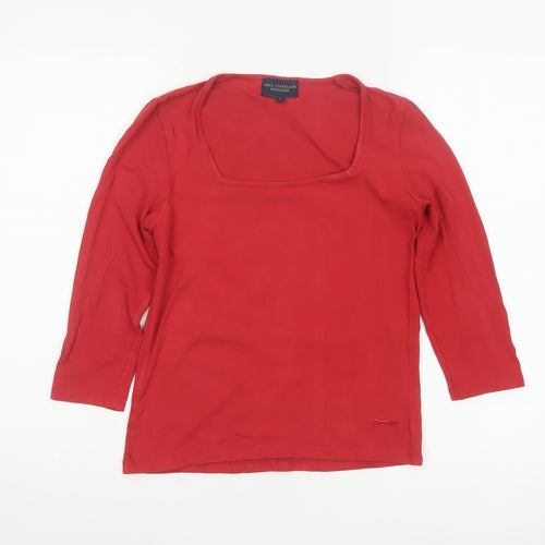 Paul Costelloe Dressage Women Red UK 10 Square Neck Jersey Top