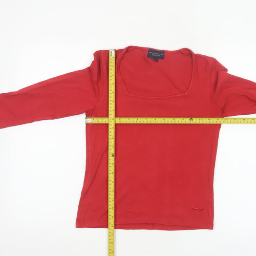 Paul Costelloe Dressage Women Red UK 10 Square Neck Jersey Top