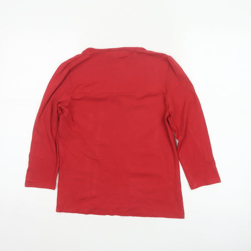 Paul Costelloe Dressage Women Red UK 10 Square Neck Jersey Top