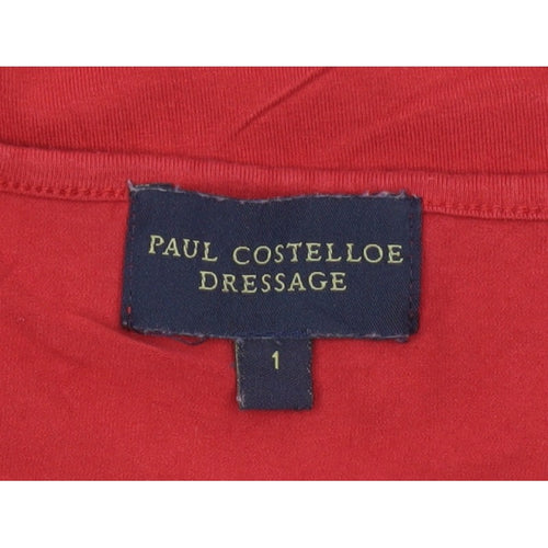 Paul Costelloe Dressage Women Red UK 10 Square Neck Jersey Top
