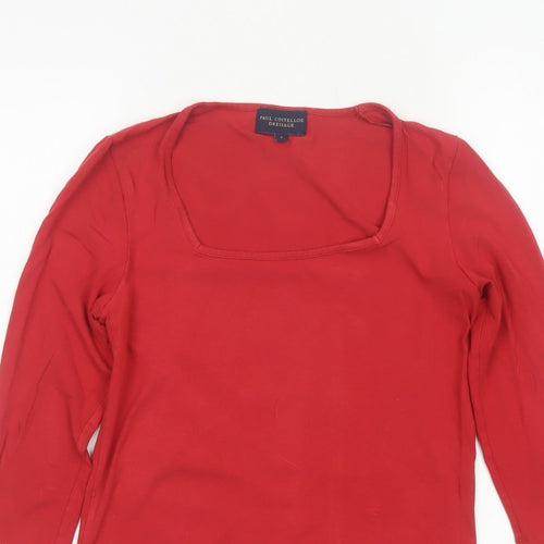 Paul Costelloe Dressage Women Red UK 10 Square Neck Jersey Top