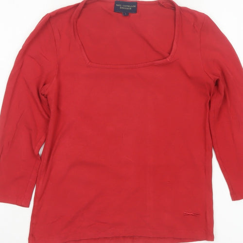 Paul Costelloe Dressage Women Red UK 10 Square Neck Jersey Top