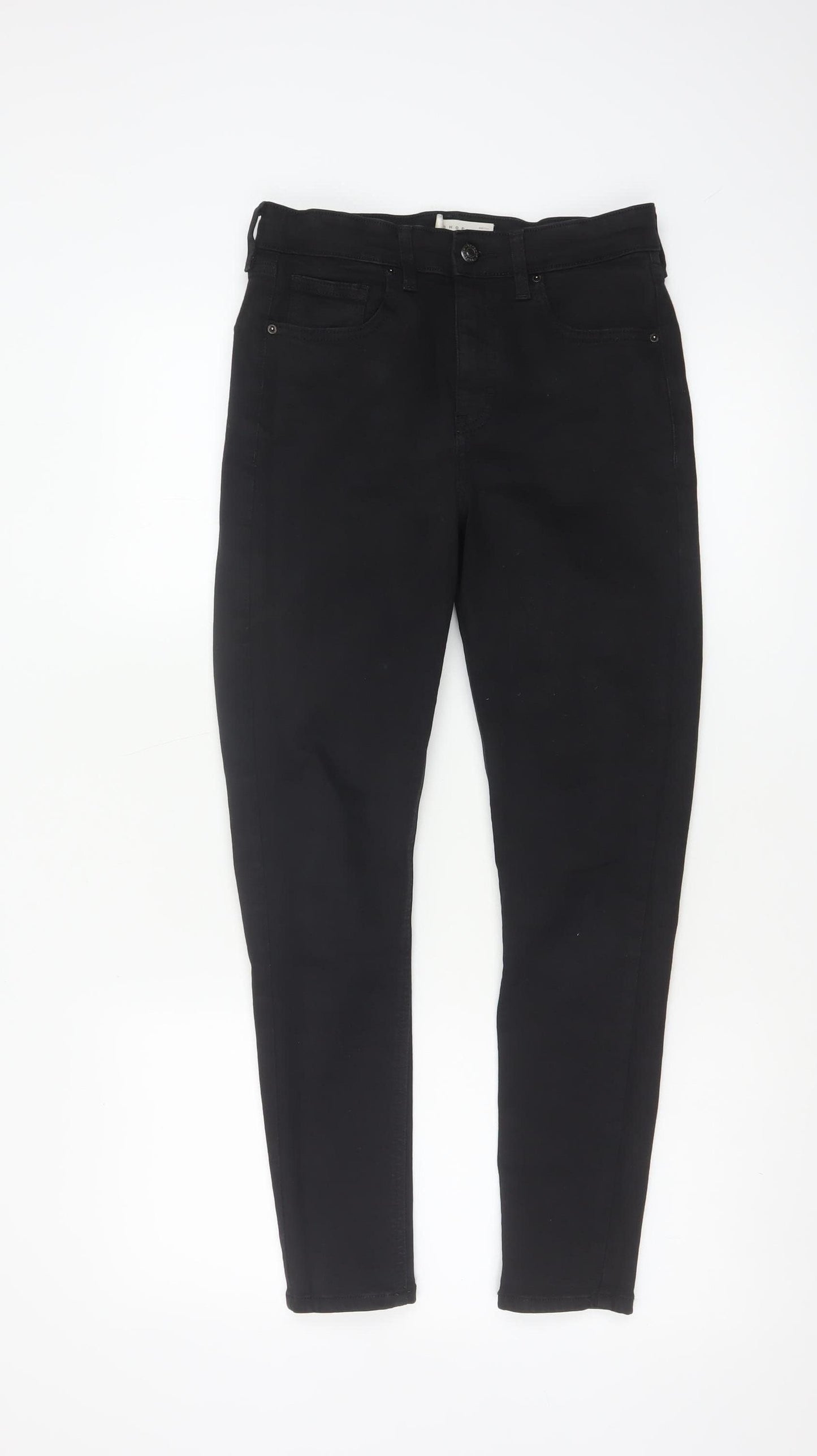 Topshop Women Black UK 10 Jamie High Rise Skinny Jeans W28 L30