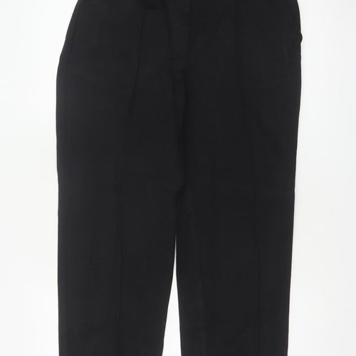 Marks & Spencer Women Black UK 12 Regular Straight Dress Trousers