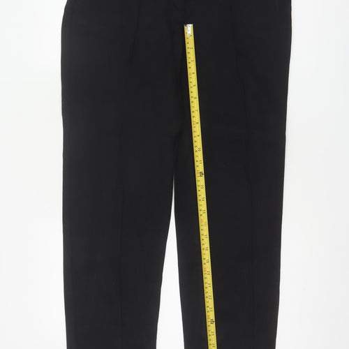 Marks & Spencer Women Black UK 12 Regular Straight Dress Trousers