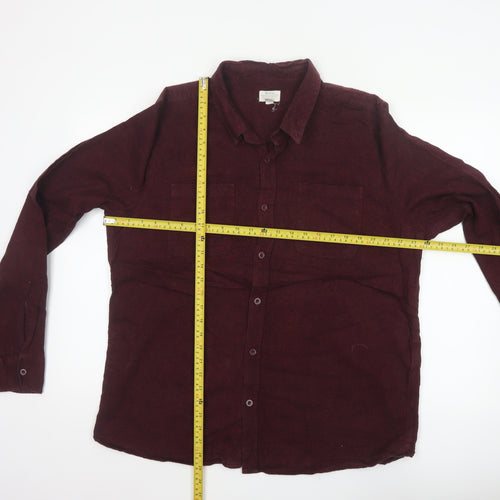 Mountain Warehouse Men’s Red XL Corduroy Button-Up Long Sleeve Shirt