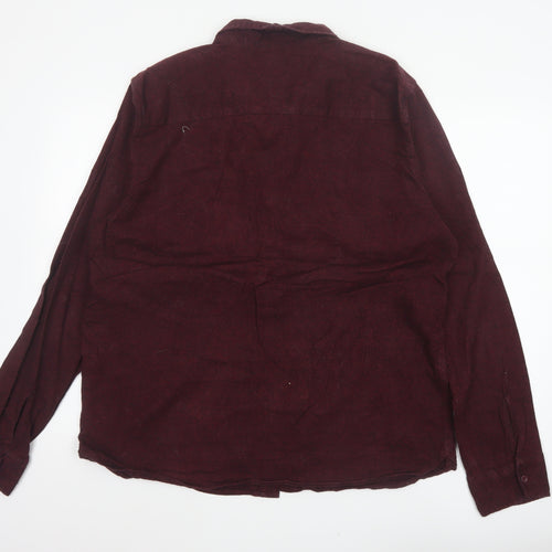 Mountain Warehouse Men’s Red XL Corduroy Button-Up Long Sleeve Shirt
