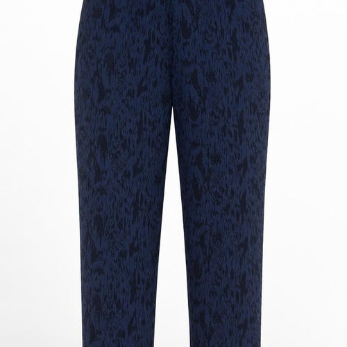 Dennis by Dennis Basso Women’s Blue Animal Print Pull-On Trousers UK 10