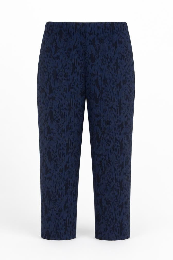 Dennis by Dennis Basso Women’s Blue Animal Print Pull-On Trousers UK 10