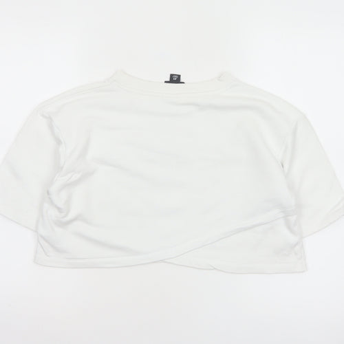 Ivy Park Women White XS Cropped Jersey T-Shirt Purple Logo
