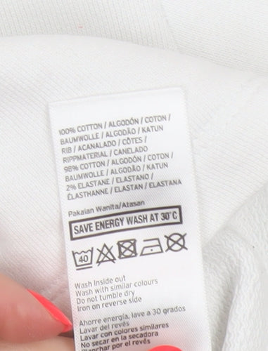 Ivy Park Women White XS Cropped Jersey T-Shirt Purple Logo