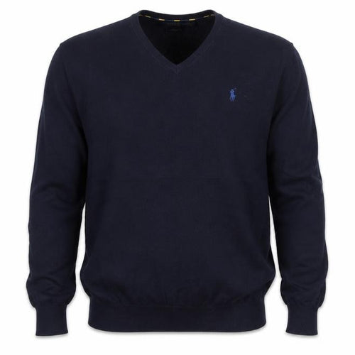 Polo Ralph Lauren Men’s Blue M Slim Fit Pima Cotton V-Neck Jumper