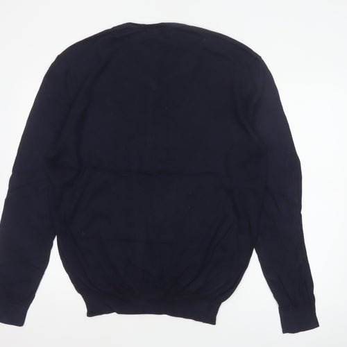 Polo Ralph Lauren Men’s Blue M Slim Fit Pima Cotton V-Neck Jumper