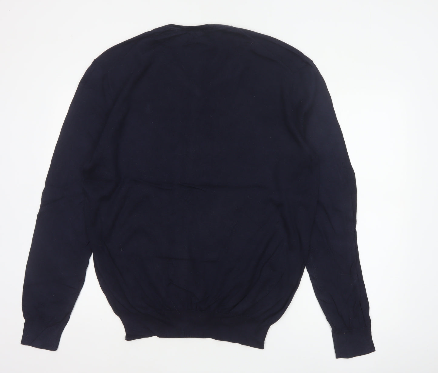 Polo Ralph Lauren Men’s Blue M Slim Fit Pima Cotton V-Neck Jumper