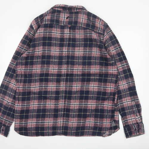 Croxley Men’s Blue Red Plaid Flannel Button-Up Shirt 2XL