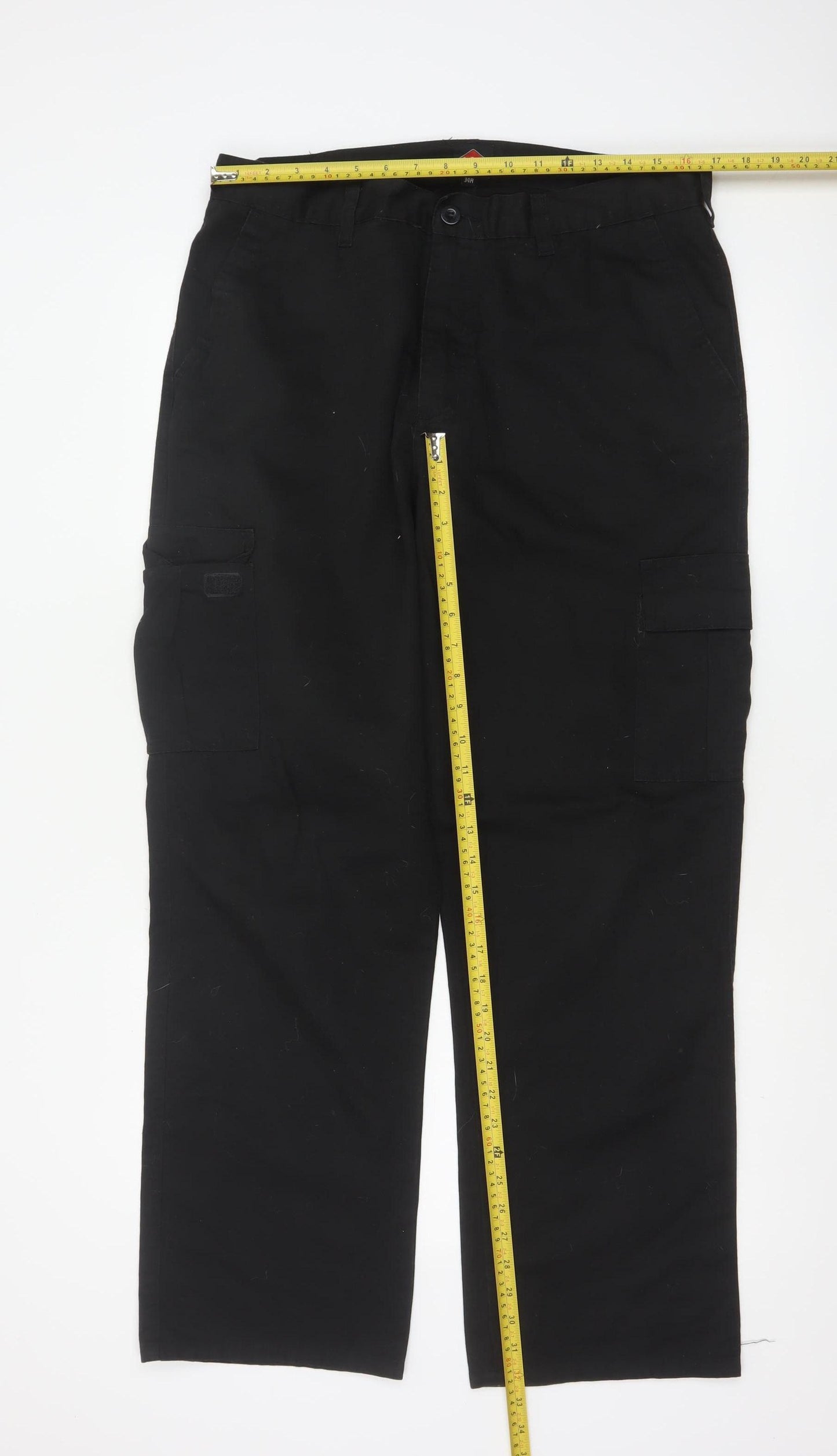 Lee Cooper Men’s Black 34R Cargo Workwear Trousers W34 Regular