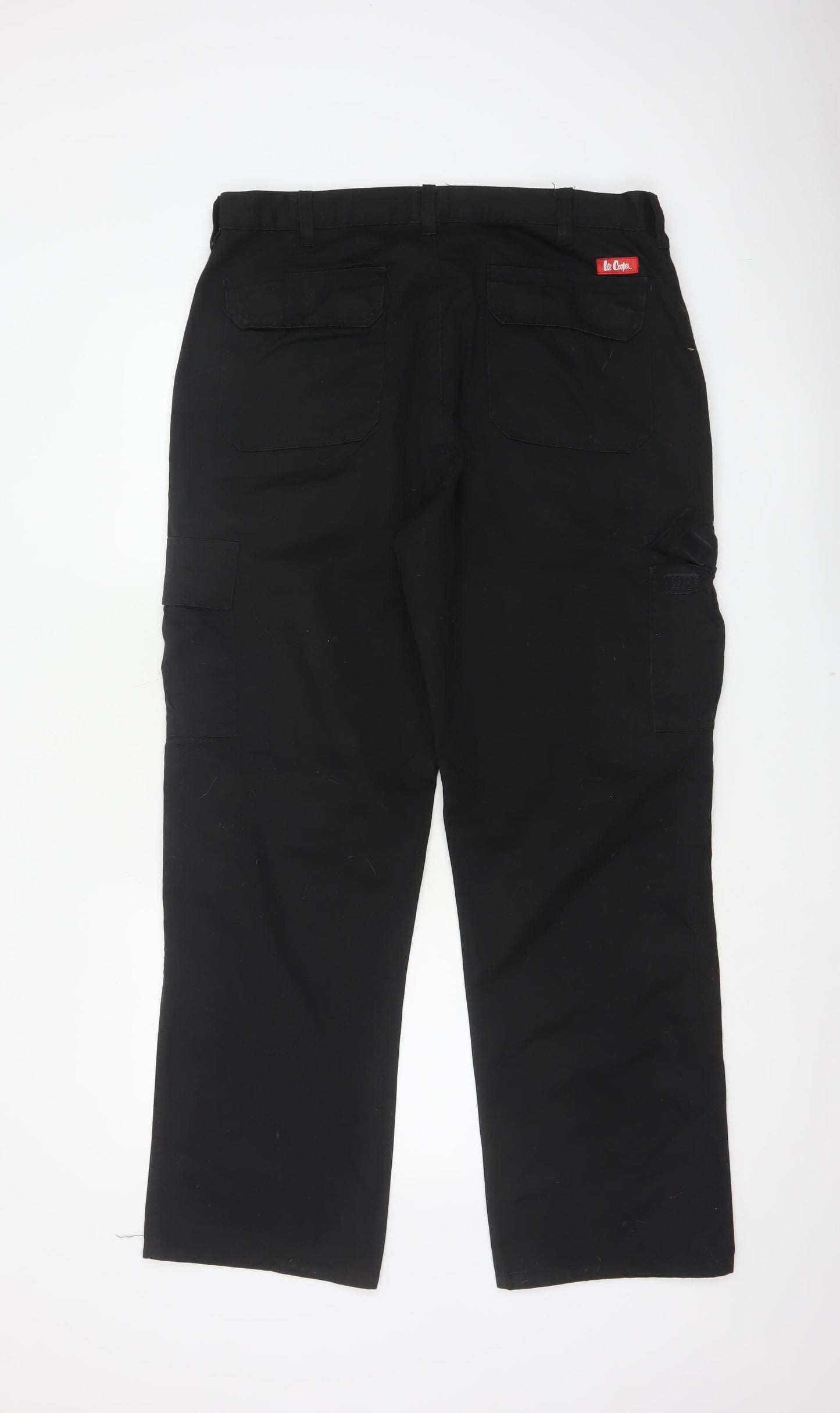 Lee Cooper Men’s Black 34R Cargo Workwear Trousers W34 Regular