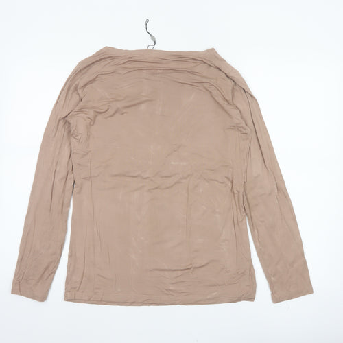SMALSHOW Women Beige Maternity Nursing Layered Long Sleeve Blouse M