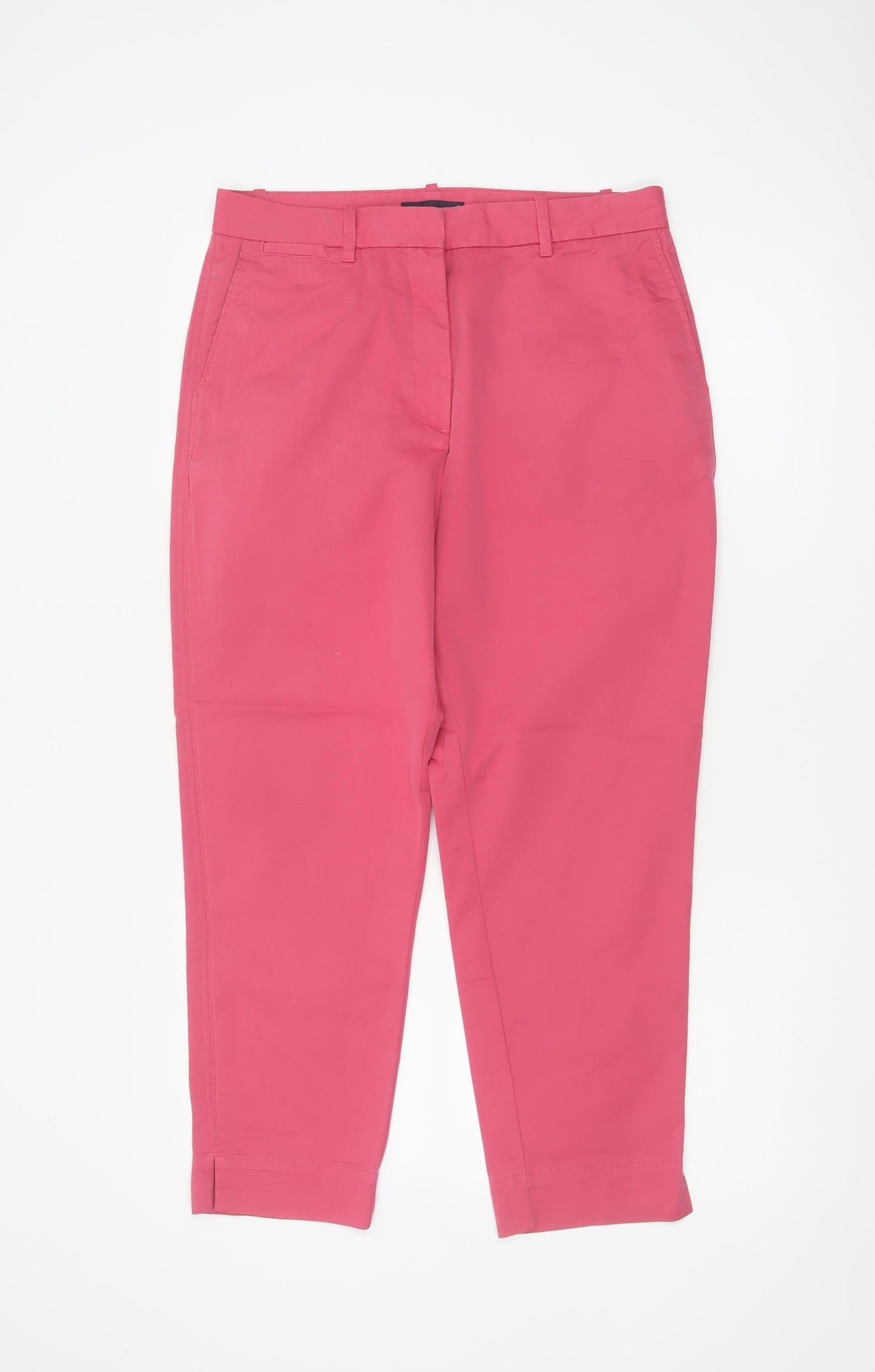 M&S Women Pink UK 12 Short Tapered Chino Trousers