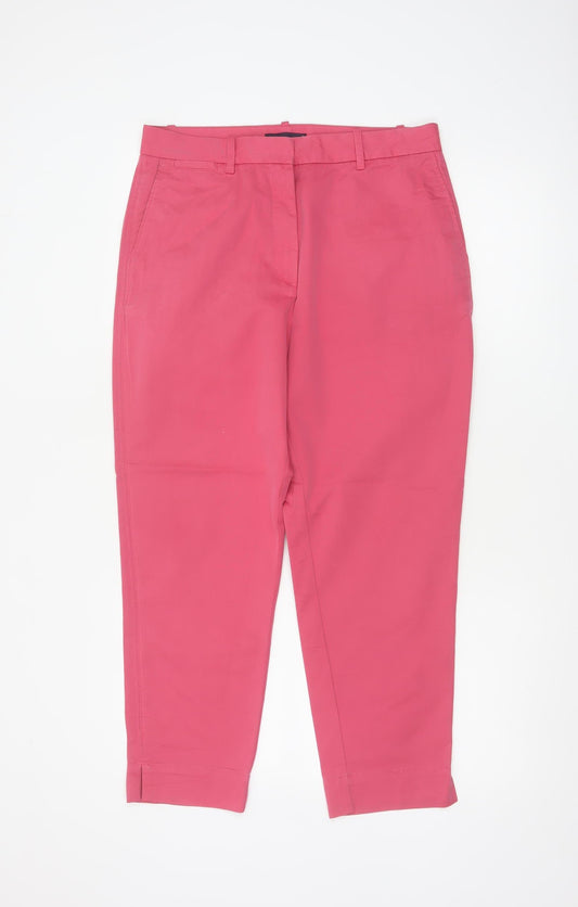M&S Women Pink UK 12 Short Tapered Chino Trousers