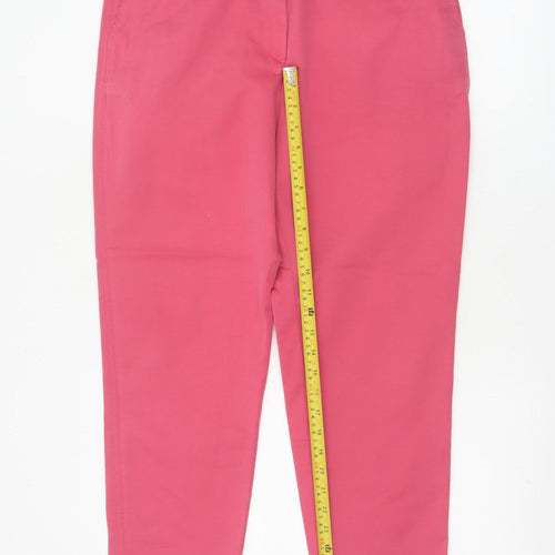 M&S Women Pink UK 12 Short Tapered Chino Trousers