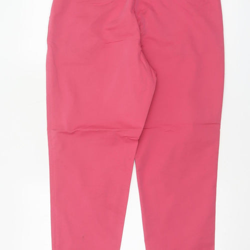 M&S Women Pink UK 12 Short Tapered Chino Trousers