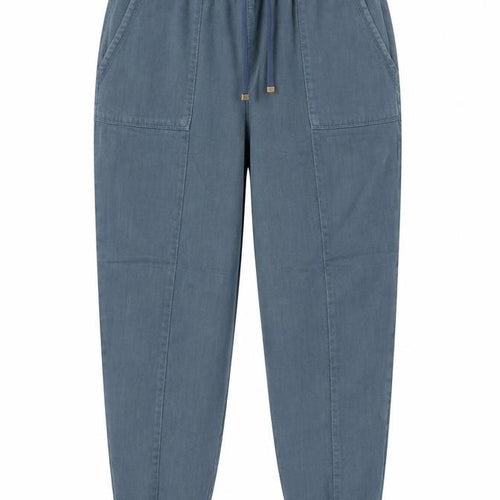 Marks & Spencer Women Blue Linen Blend Jogger Trousers UK 14