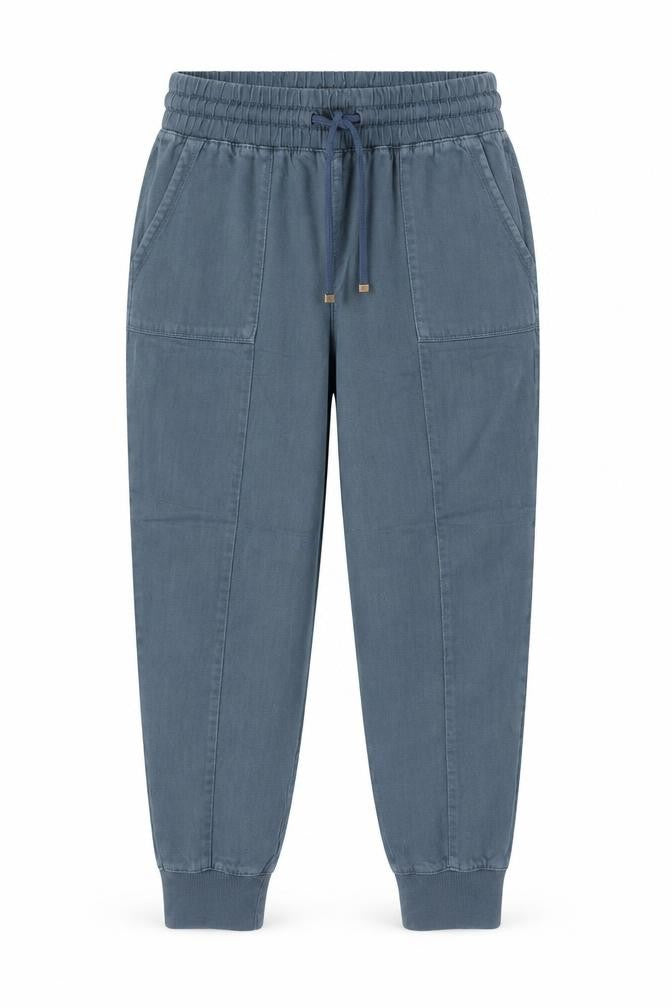 Marks & Spencer Women Blue Linen Blend Jogger Trousers UK 14