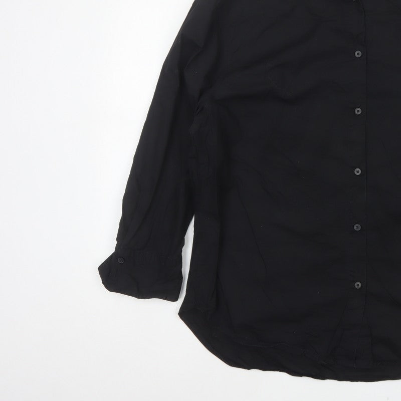 Additional view of Zara Women’s Black, size S, Classic Collared Long Sleeve Button-Up Shirt