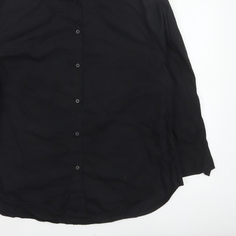 Additional view of Zara Women’s Black, size S, Classic Collared Long Sleeve Button-Up Shirt