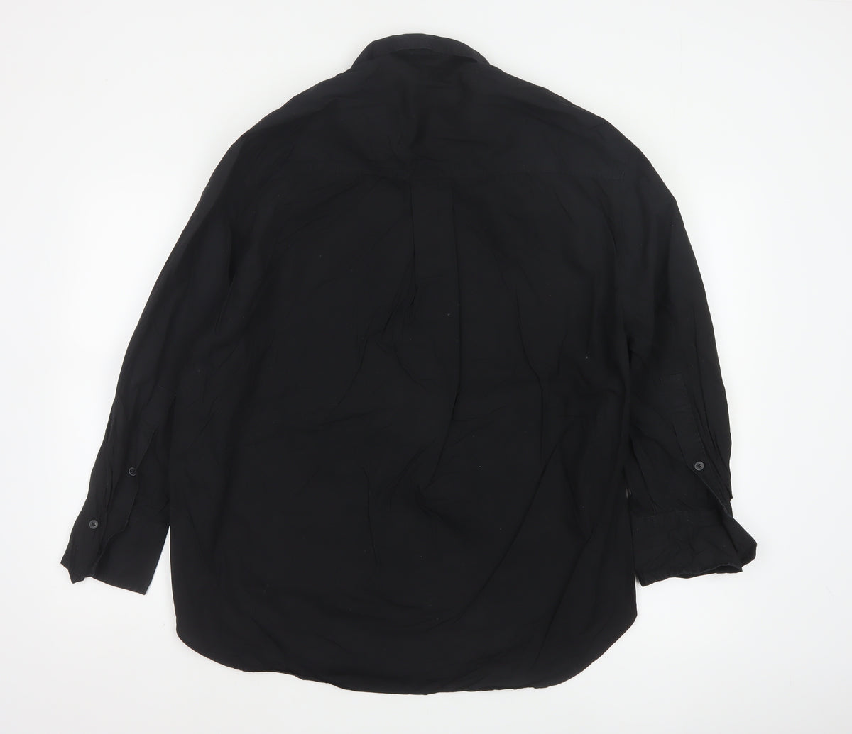 Brand and care label for Zara Women’s Black, size S, Classic Collared Long Sleeve Button-Up Shirt