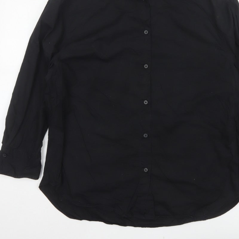 Additional view of Zara Women’s Black, size S, Classic Collared Long Sleeve Button-Up Shirt