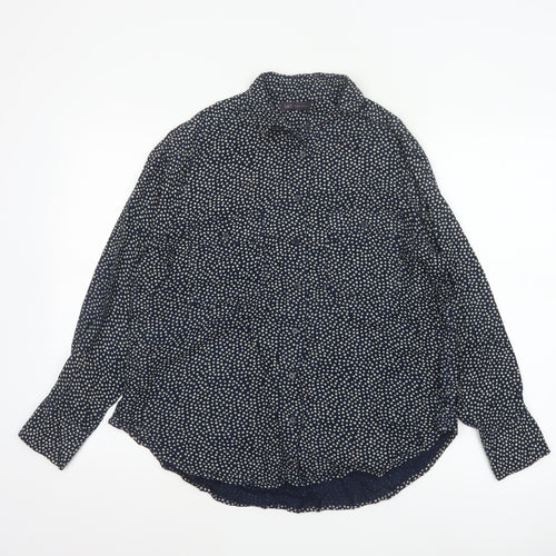 Marks and Spencer Women Blue Polka Dot Button-Up Blouse UK 14