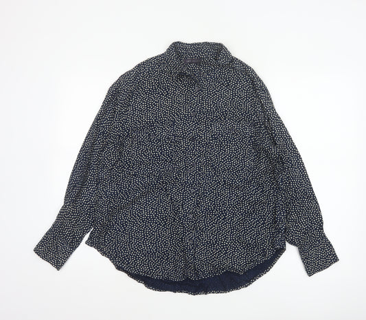 Marks and Spencer Women Blue Polka Dot Button-Up Blouse UK 14