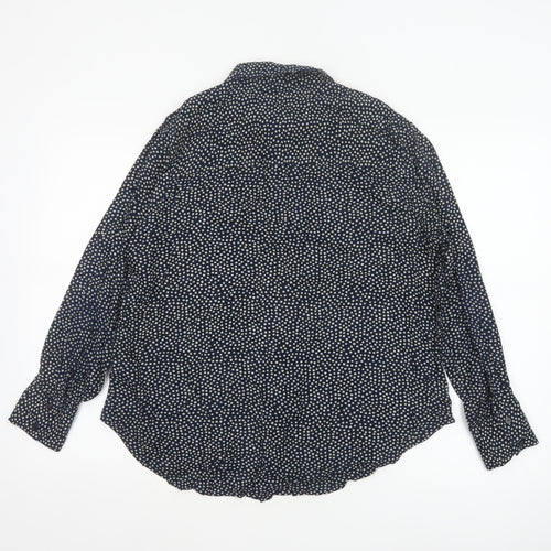 Marks and Spencer Women Blue Polka Dot Button-Up Blouse UK 14