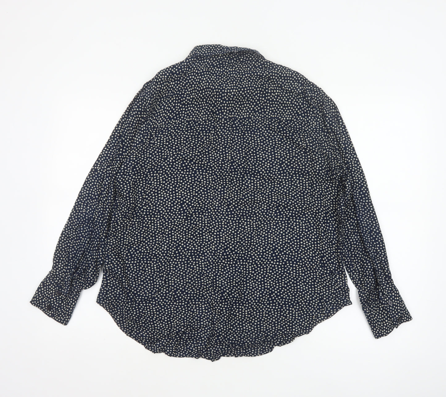 Marks and Spencer Women Blue Polka Dot Button-Up Blouse UK 14