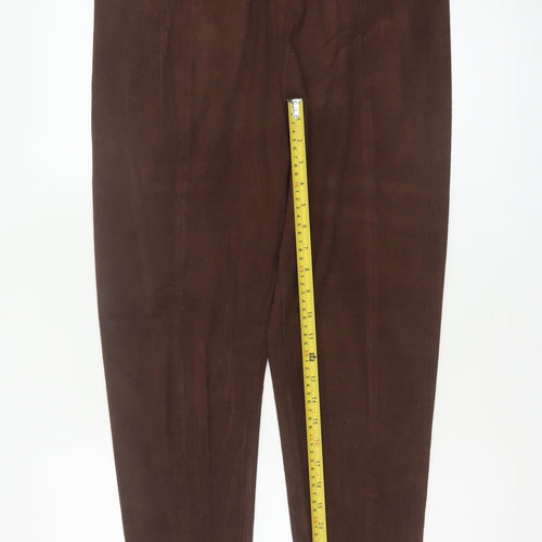 Marks and Spencer Women Brown Size 16 Regular Tapered Stretch Trousers