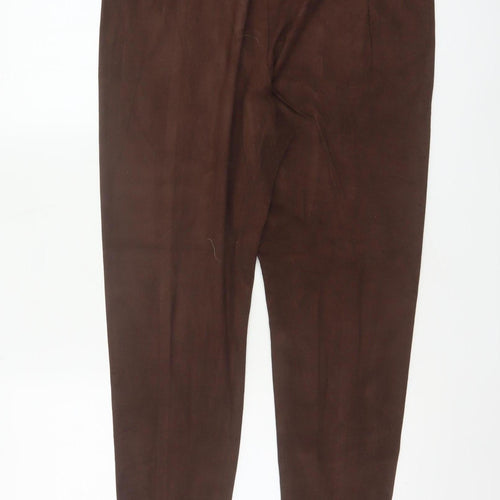 Marks and Spencer Women Brown Size 16 Regular Tapered Stretch Trousers