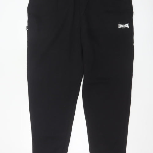 Lonsdale Men’s Black 3XL Logo Cuffed Jogger Trousers