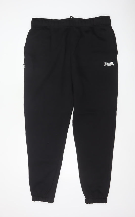 Lonsdale Men’s Black 3XL Logo Cuffed Jogger Trousers