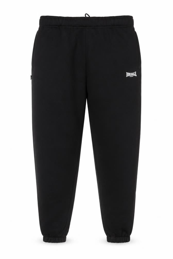 Front view of Lonsdale Men’s Black 3XL Logo Cuffed Jogger Trousers