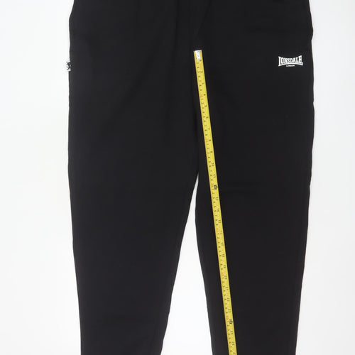 Lonsdale Men’s Black 3XL Logo Cuffed Jogger Trousers