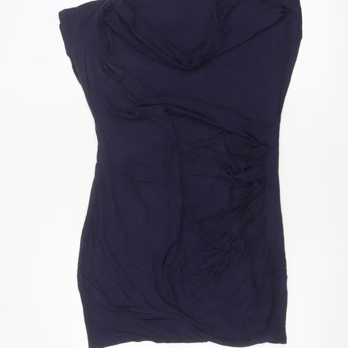 Phase Eight Women Blue UK 14 Cowl Neck Viscose Tunic Blouse