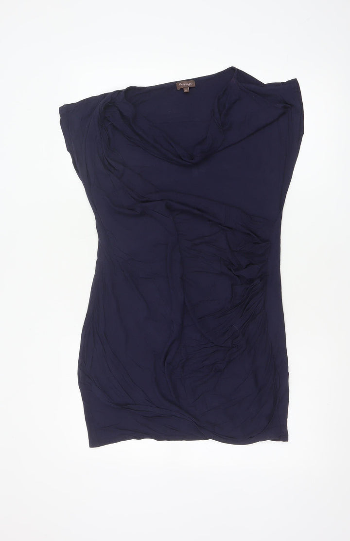 Phase Eight Women Blue UK 14 Cowl Neck Viscose Tunic Blouse