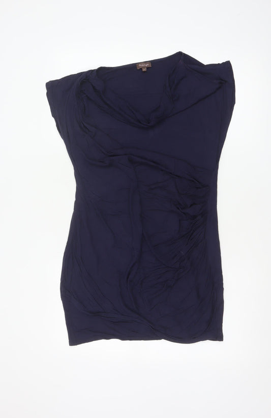 Phase Eight Women Blue UK 14 Cowl Neck Viscose Tunic Blouse