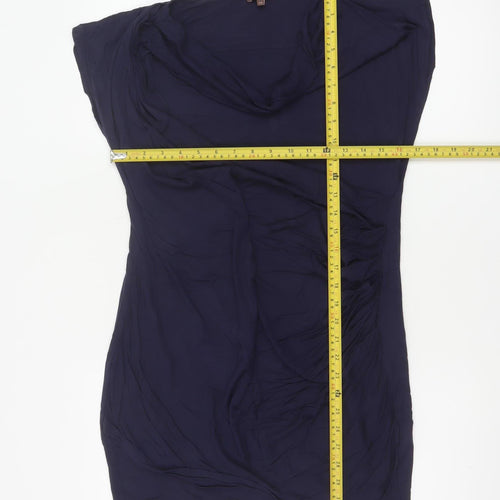 Phase Eight Women Blue UK 14 Cowl Neck Viscose Tunic Blouse
